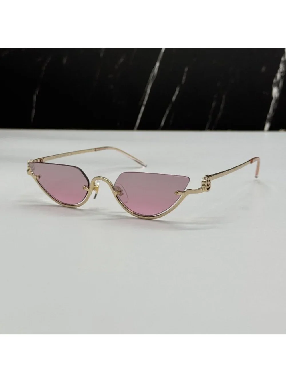 New Gucci GG1603S 003 Cat Eye Pink Gold Women Sunglasses